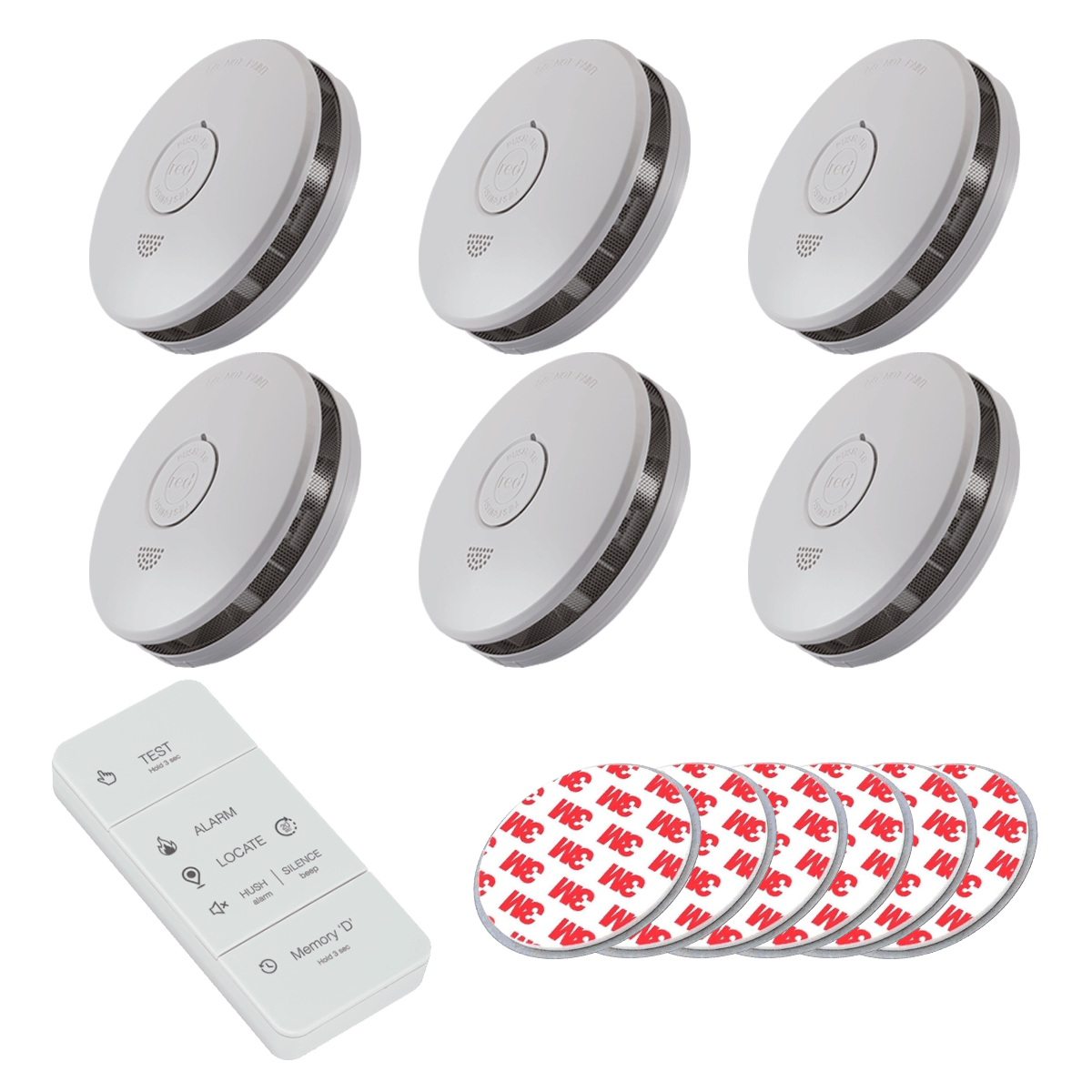 6X Red Pro R10Rfp Photoelectric Smoke Alarm 10 Year Rf Wireless With 1 X Free Remote Controller 6X Free Magnetic Plates 1 R10RFP